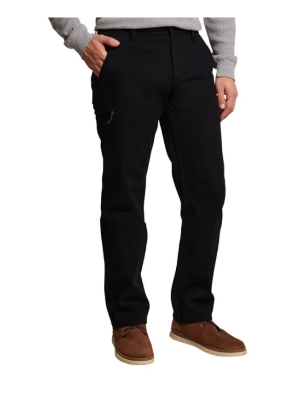 Weatherproof Vintage Men's Fleece Lined Utility Pant, Black, Size 34X32